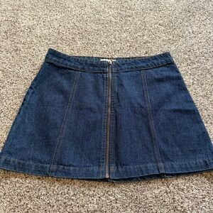 Altar’d State Denim Mini Skirt with Front Zipper